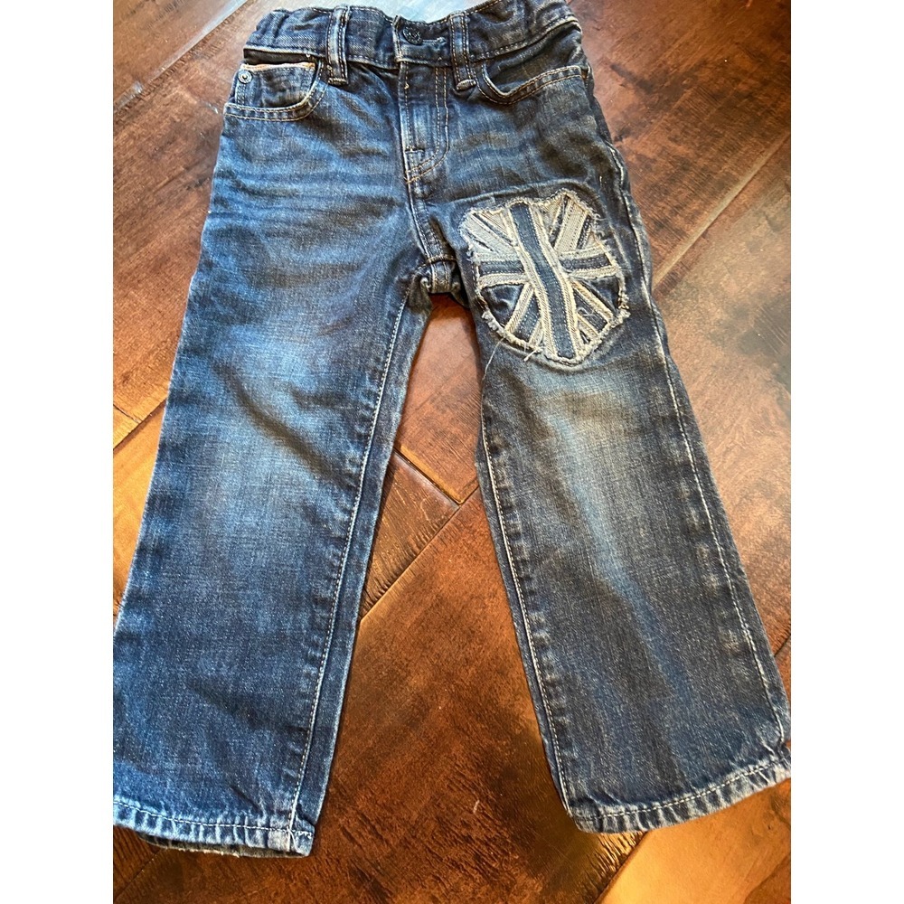 Baby Gap Union Jack flag denim jeans Sz 2